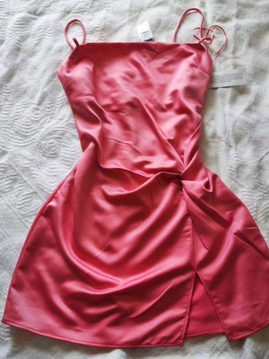 Topshop pink draped dress new with straps size M-L