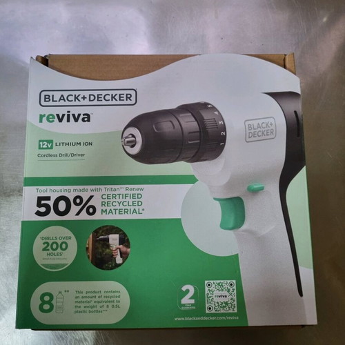 Black & Decker Reviva REVDD12C 12V 1.5Ah 26 Nm cordless drill driver new