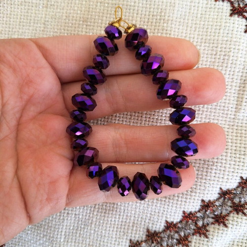 Bracelet new with purple crystals handmade