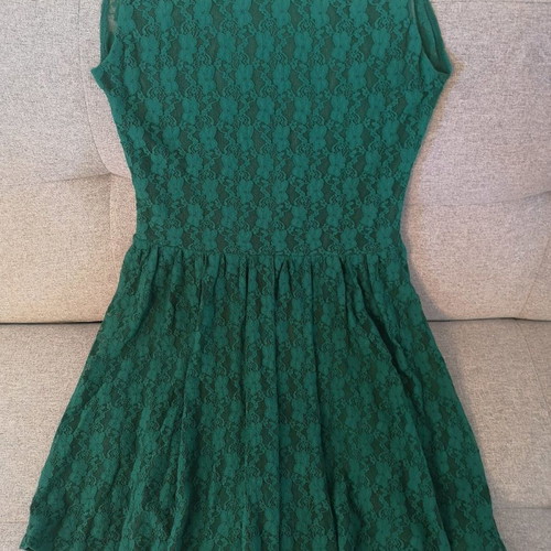 Angel City dress used, lace, size L, cypress green