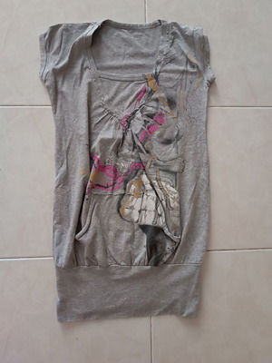 Women's Grey Summer Tunic Dress Medium Used