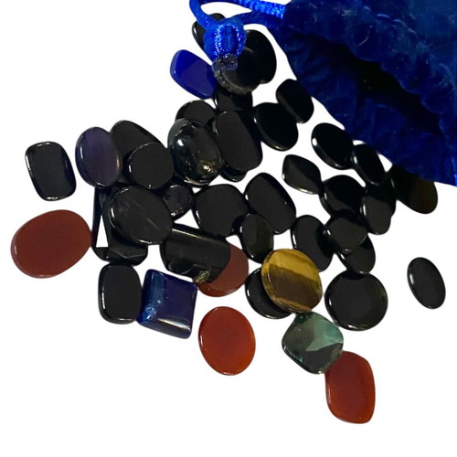 Black Onyx stones like new, pack N17 with 49 pieces