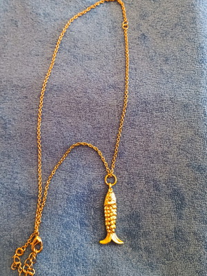 Handmade goldfish necklace new, stainless steel, gold color