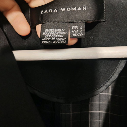 Zara black trench coat new, size L