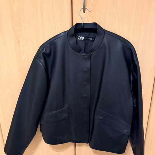 Zara leather jacket new, black, size L