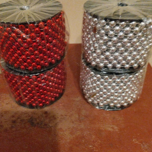 Vintage Christmas pearl garland new, set of 4 pieces