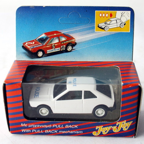 Vintage 70's Joy Toy No7 Scirocco VW police car with pull back mechanism new