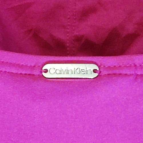 Calvin Klein one-piece swimsuit new, size 12, fuchsia with gold details