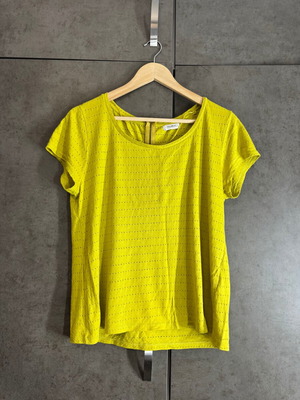 Pull & Bear short sleeve blouse used, size M, green and yellow