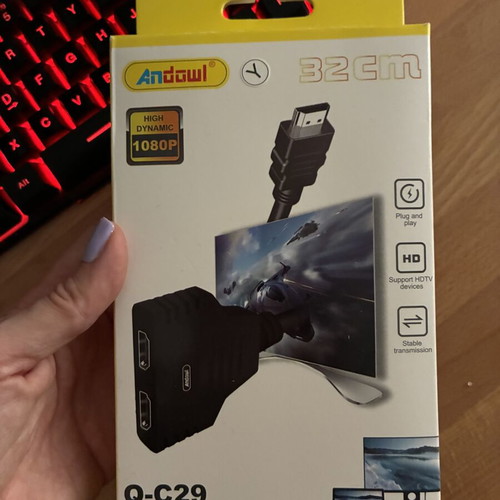 Andowl Q-C29 HDMI Splitter Male to 2x Female New