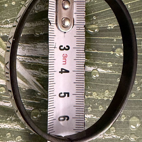 Steel Bracelet with Roman Numerals, New, Black and White