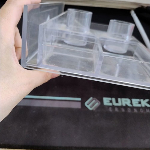 Acrylic Desk Organizer Transparent Used with Multiple Compartments