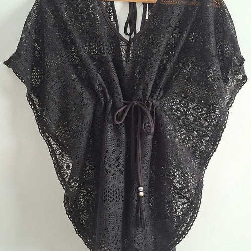 Black lace blouse, size Medium