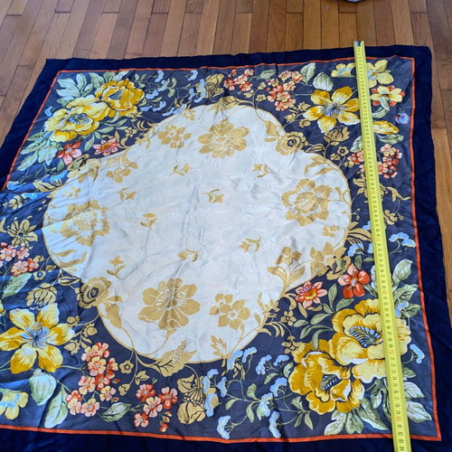 Vintage Silk Scarf Laura Biagiotti Floral Design 85x85 cm like new