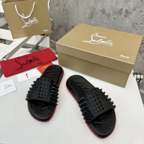 Christian Louboutin Ανδρικές Παντόφλες Νέες Μαύρο και Γκρι