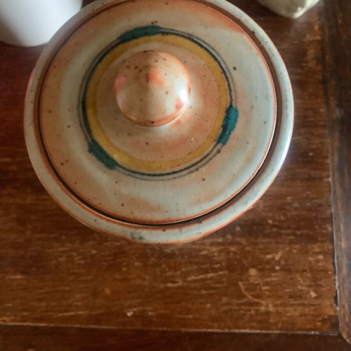 Handmade ceramic vase with lid like new