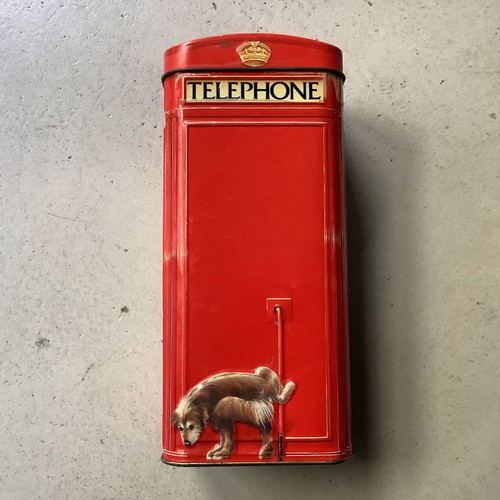 Vintage money box used, telephone kiosk design