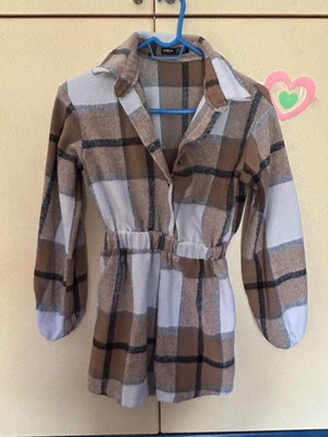 Shein checked playsuit XS like new, flannel fabric