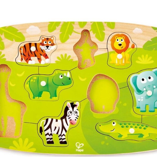 Wooden kids puzzle wild animals like new for 2+ years