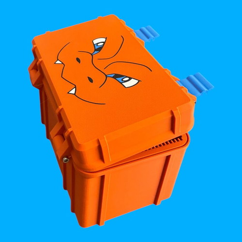 Charizard Pokémon card deckbox with top loaders, 3D printed