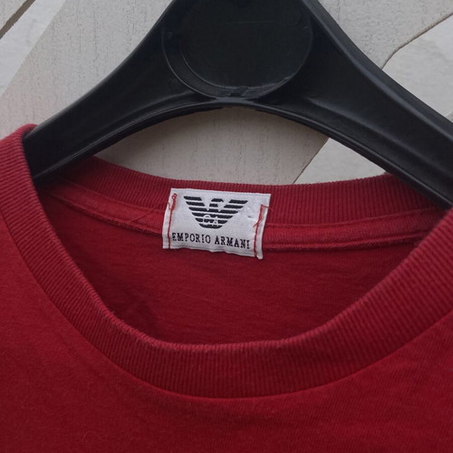 Emporio Armani red short-sleeve t-shirt like new with logo print