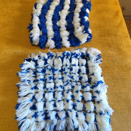 Handmade decorative pillows from acrylic yarn like new