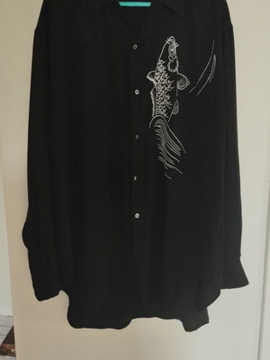Yamamoto shirt XL vintage 90s with koi fish embroidery like new