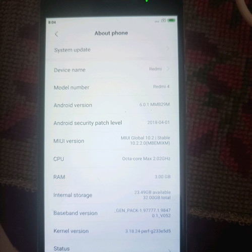 Redmi 4 cell phone used with new battery