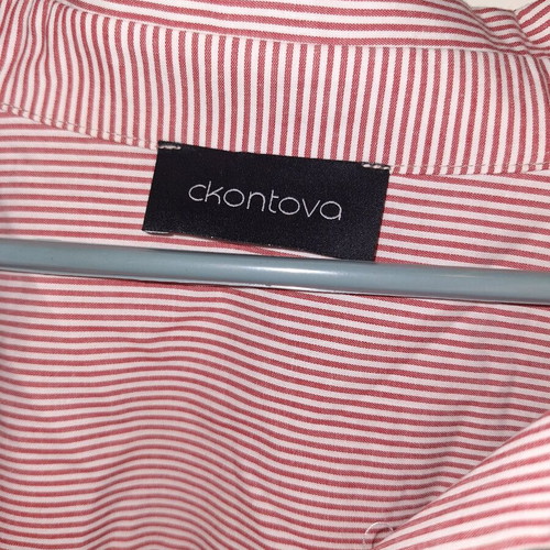 Ckontova shirt dress like new, white pink, size M-L