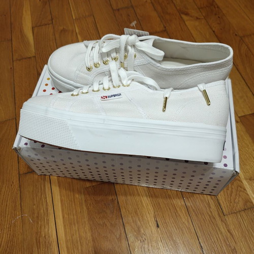 Superga double-layer white sneakers size 41