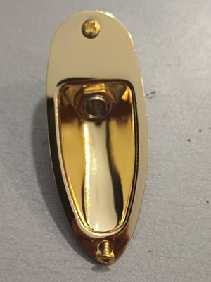 Jackplate with jack input for electric guitar style Strat, gold