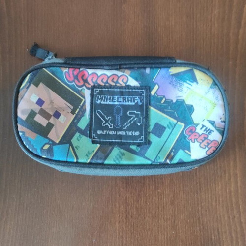 Minecraft primary school backpack with two compartments and pencil case