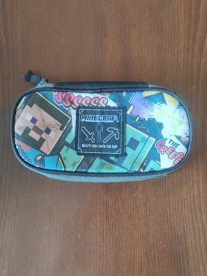 Minecraft primary school backpack with two compartments and pencil case