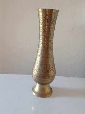 Brass vase new with carved design