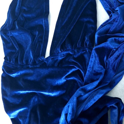 Velvet Long Dress Shein used, royal blue, -  7,00 - Vendora.cy