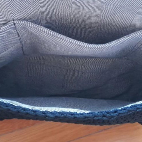 Handmade black shoulder bag