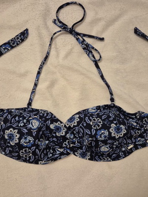 Pepe Jeans bikini top blue floral new, size L