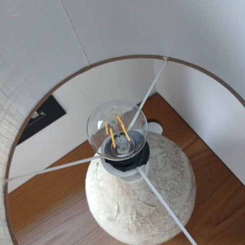 Table lamp ceramic with brown shade, like new, height 60 cm