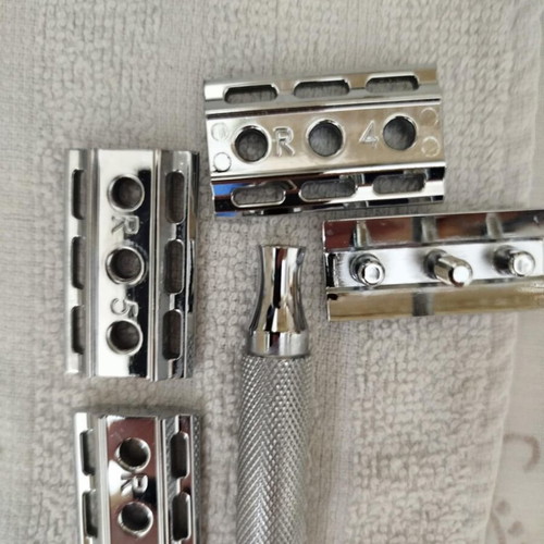 Rockwell 6c White Chrome Double Edge Razor like new, 6 settings