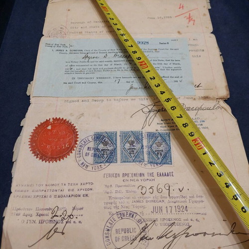 Historical documents used, 17 June 1924, New York, 20×33 cm