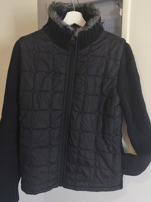 Tom Tailor men's jacket-sweater large slim with knit sleeves and quilted lining