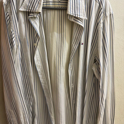Cotton shirt Tommy Hilfiger like new, size M, white and blue