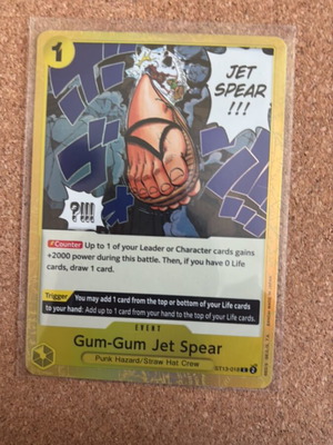One Piece card Gum Gum Jet Spear like new