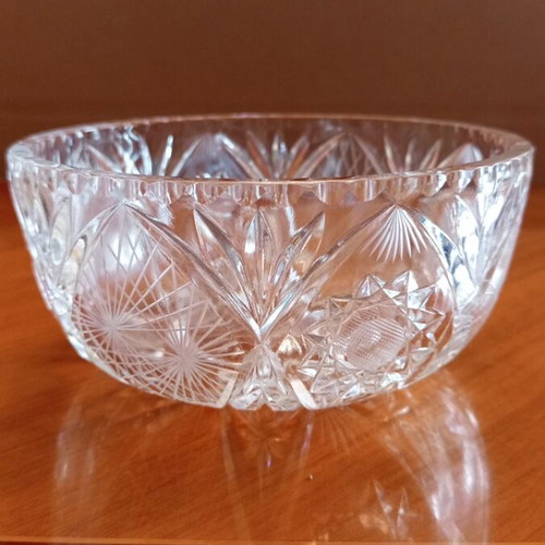 Vintage Bohemian Crystal Bowl / Fruit Bowl, like new