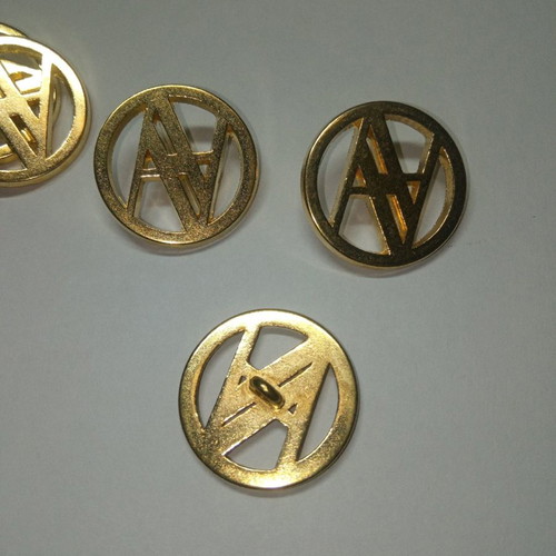 Metal buttons new, gold color, 3,000 pcs, 22 mm diameter