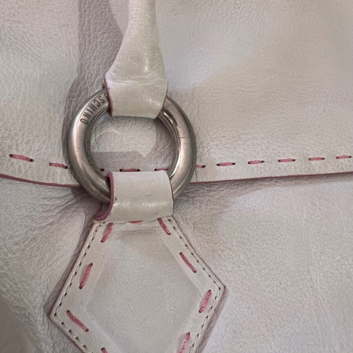 Moschino white leather handbag used, shoulder or hand bag