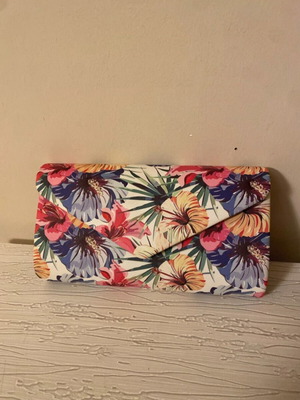 Brand New Jessica Floral Clutch with gold chain/ Never Worn