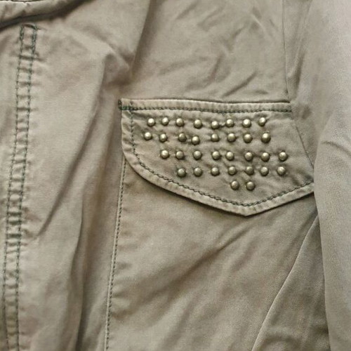 Zara jacket with studs, khaki green, size L