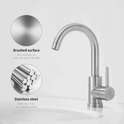 Homelody Low Pressure Faucet with 360° Swivel Spout Stainless Steel like new