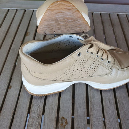Hogan sneakers used, size 35.5, beige brown leather